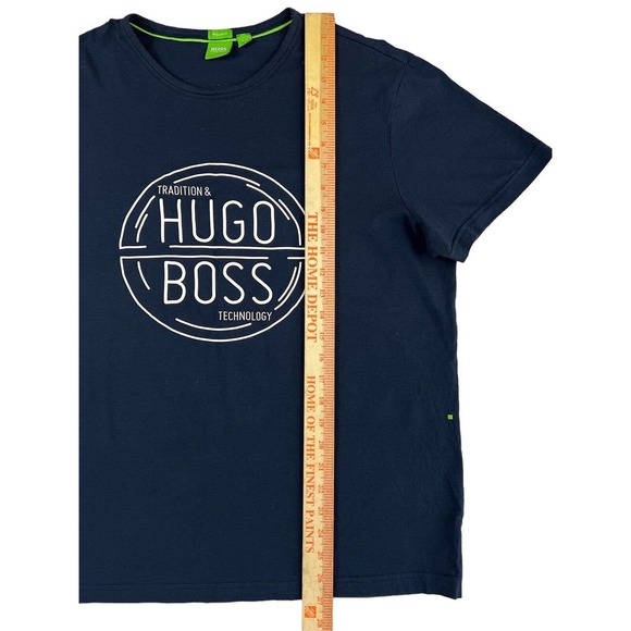 Hugo Boss Regular Fit Men Navy Blue Short Sleeve Crewneck Shirt Size XL - Picture 3 of 7